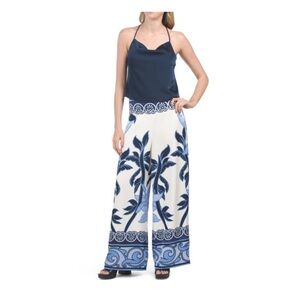 💙Rachel Zoe Wide-leg Pants Blue/White, M